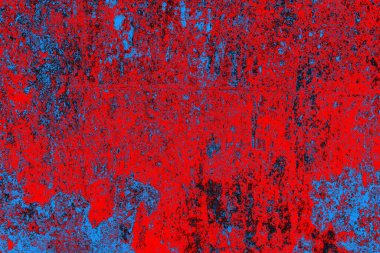 Kırmızı ve mavi renkli grunge duvar dokusu arkaplanı