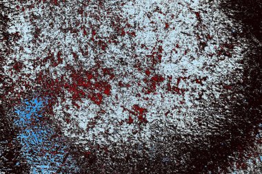 Kırık tarih arkaplanı olan kırmızı, mavi ve siyah grunge duvar