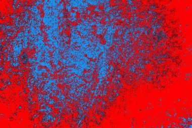 Neon kırmızı ve mavi renkli grunge duvar dokusu arkaplanı