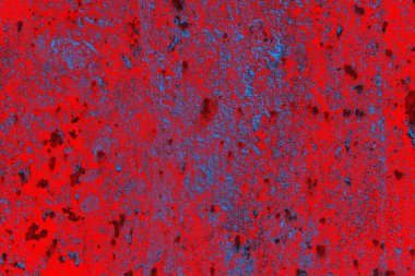 Parlak kırmızı ve mavi renkli grunge duvar dokusu arkaplanı