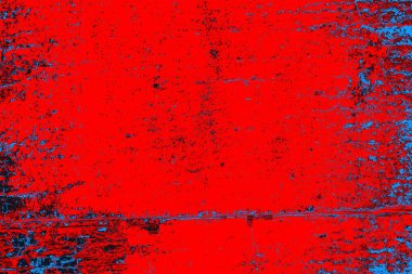 Neon kırmızı ve mavi renkli grunge duvar dokusu arkaplanı