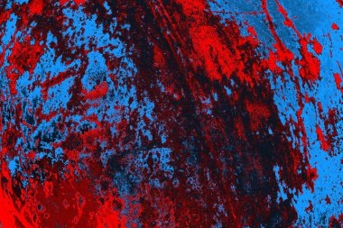 Neon kırmızı ve mavi renkli grunge duvar dokusu arkaplanı