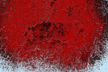 Kırık tarih arkaplanı olan kırmızı, mavi ve siyah grunge duvar