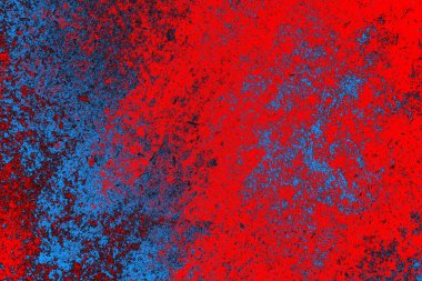 Neon kırmızı ve mavi renkli grunge duvar dokusu arkaplanı