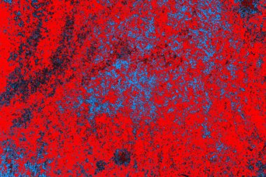 Neon kırmızı ve mavi renkli grunge duvar dokusu arkaplanı