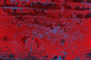 Neon kırmızı ve mavi renkli grunge duvar dokusu arkaplanı