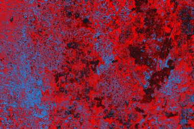Parlak kırmızı ve mavi renkli grunge duvar dokusu arkaplanı