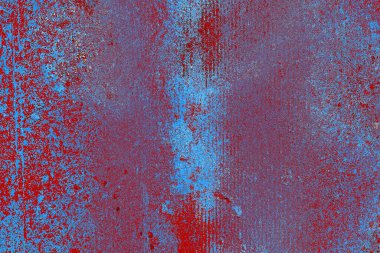 Kırık tarih arkaplanı olan kırmızı, mavi ve siyah grunge duvar