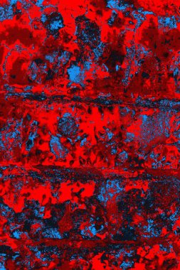 Parlak kırmızı ve mavi renkli grunge duvar dokusu arkaplanı