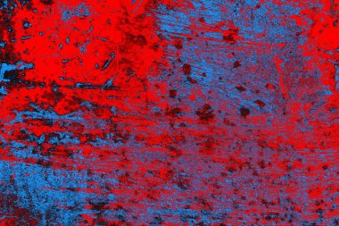 Neon kırmızı ve mavi renkli grunge duvar dokusu arkaplanı