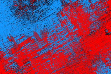 Neon kırmızı ve mavi renkli grunge duvar dokusu arkaplanı