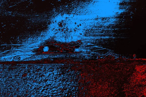 Kırık tarih arkaplanı olan kırmızı, mavi ve siyah grunge duvar