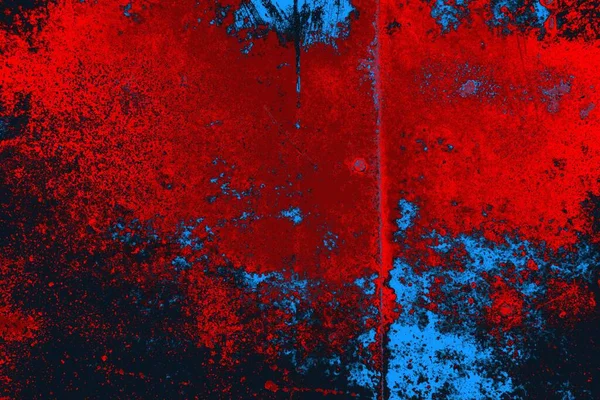 Parlak kırmızı ve mavi renkli grunge duvar dokusu arkaplanı
