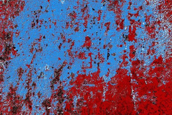 Kırık tarih arkaplanı olan kırmızı, mavi ve siyah grunge duvar
