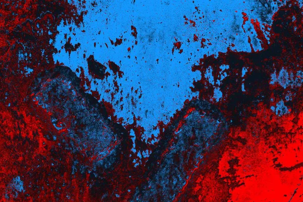 Neon kırmızı ve mavi renkli grunge duvar dokusu arkaplanı