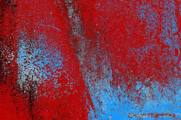 Kırık tarih arkaplanı olan kırmızı, mavi ve siyah grunge duvar