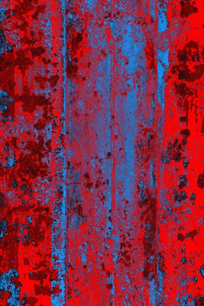 Élénk Piros Kék Színű Grunge Fal Textúra Háttér — Stock Fotó