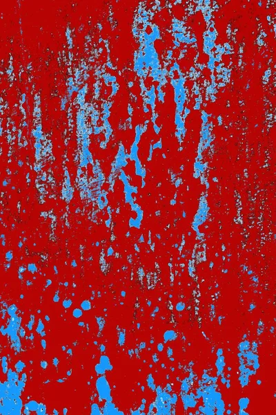 Kırık tarih arkaplanı olan kırmızı, mavi ve siyah grunge duvar