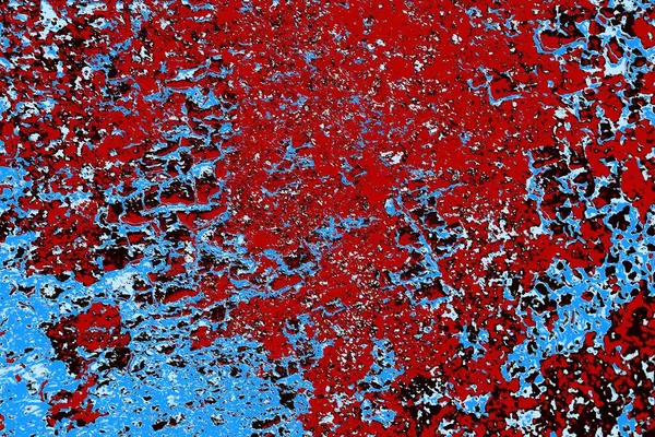 Kırık tarih arkaplanı olan kırmızı, mavi ve siyah grunge duvar