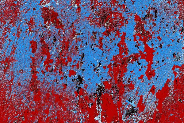 Kırık tarih arkaplanı olan kırmızı, mavi ve siyah grunge duvar