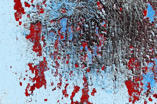 Mur Grunge Couleur Rouge Bleue Noire Avec Fond Texture Fissurée — Photo