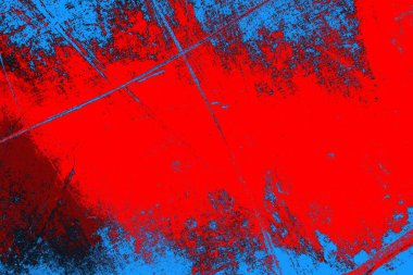 Neon kırmızı ve mavi renkli grunge duvar dokusu arkaplanı