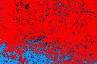 Neon kırmızı ve mavi renkli grunge duvar dokusu arkaplanı