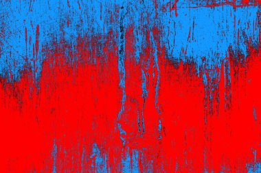 Neon kırmızı ve mavi renkli grunge duvar dokusu arkaplanı