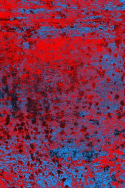 Neon kırmızı ve mavi renkli grunge duvar dokusu arkaplanı