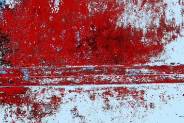Kırık tarih arkaplanı olan kırmızı, mavi ve siyah grunge duvar
