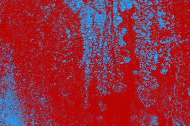 Kırık tarih arkaplanı olan kırmızı, mavi ve siyah grunge duvar
