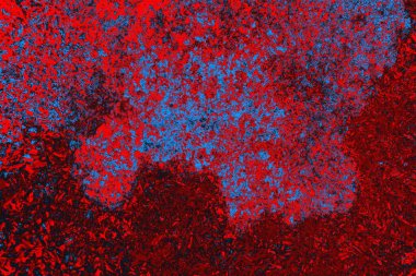 Neon kırmızı ve mavi renkli grunge duvar dokusu arkaplanı