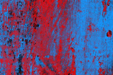 Parlak kırmızı ve mavi renkli grunge duvar dokusu arkaplanı