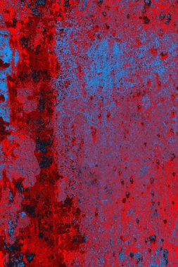 Parlak kırmızı ve mavi renkli grunge duvar dokusu arkaplanı