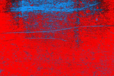 Neon kırmızı ve mavi renkli grunge duvar dokusu arkaplanı