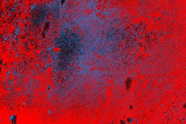 Neon kırmızı ve mavi renkli grunge duvar dokusu arkaplanı