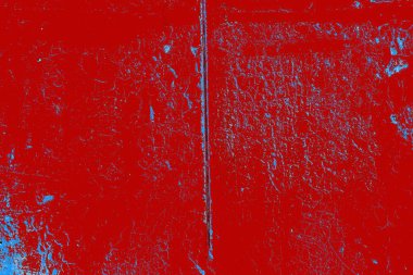 Kırık tarih arkaplanı olan kırmızı, mavi ve siyah grunge duvar