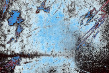 kırmızı mavi ve siyah duvar dokusu ve soyulmuş eski boya. 