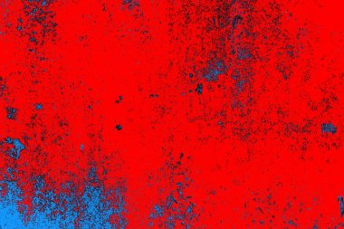 Neon kırmızı ve mavi renkli grunge duvar dokusu arkaplanı