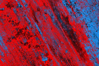 Parlak kırmızı ve mavi renkli grunge duvar dokusu arkaplanı
