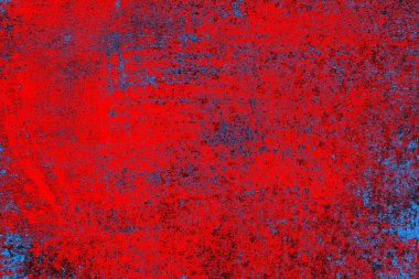 Kırmızı ve mavi renkli grunge duvar dokusu arkaplanı