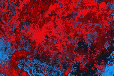 Neon kırmızı ve mavi renkli grunge duvar dokusu arkaplanı