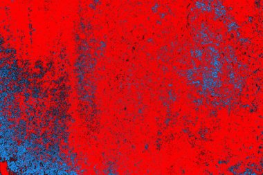 Neon kırmızı ve mavi renkli grunge duvar dokusu arkaplanı