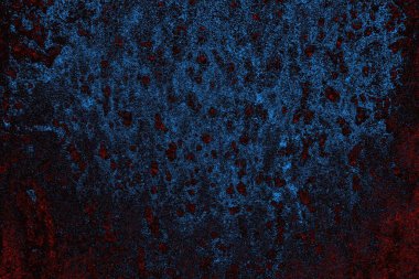 Kırık tarih arkaplanı olan kırmızı, mavi ve siyah grunge duvar