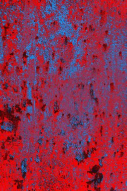 Parlak kırmızı ve mavi renkli grunge duvar dokusu arkaplanı