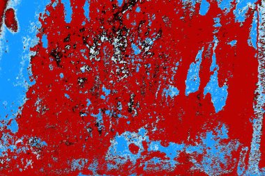 Kırık tarih arkaplanı olan kırmızı, mavi ve siyah grunge duvar