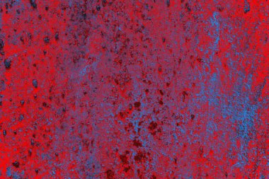 Parlak kırmızı ve mavi renkli grunge duvar dokusu arkaplanı