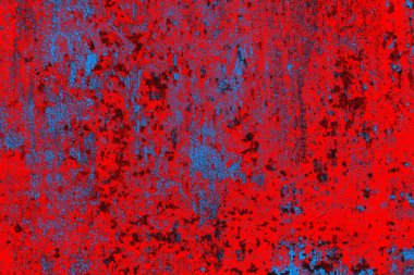 Parlak kırmızı ve mavi renkli grunge duvar dokusu arkaplanı