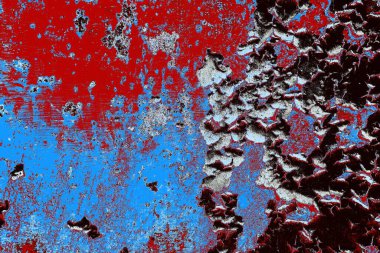 Dökülen boya paslı metal dokusu