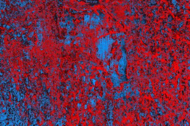 Kırmızı ve mavi renkli grunge duvar dokusu arkaplanı